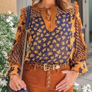 CAbi Harmony Oversized Blouse Medium